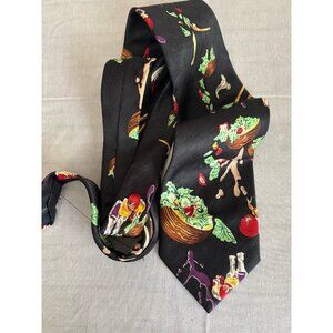 Wild Ties TOSSED SALAD BLACK TIE Novelty Vegetarian Veggies
